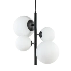 Moderne retro hanglamp zwart met witte bollen>Straluma Sale