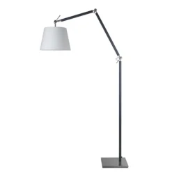 Moderne staande lamp staal met zwart>Straluma Online