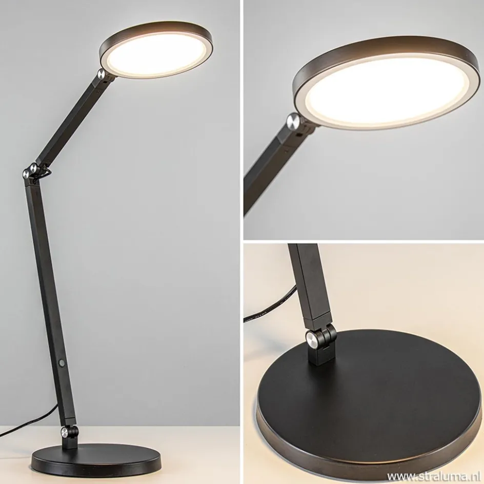 Moderne tafel/bureaulamp zwart met dimbaar LED>Straluma Outlet