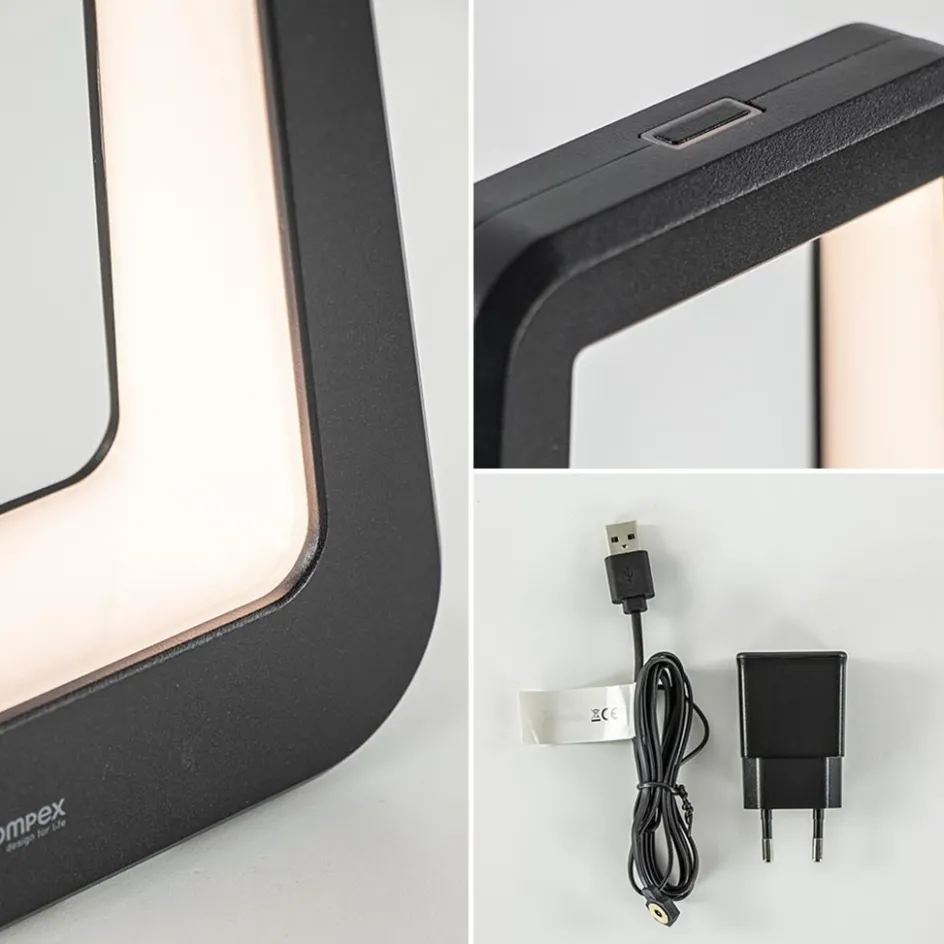 Moderne tafellamp batterij zwart oplaadbaar IP65>Straluma