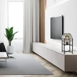 Moderne tafellamp frame met smoke glazen bol><noscript><img width=