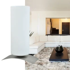 Moderne tafellamp Oblica zuil nikkel><noscript><img width=