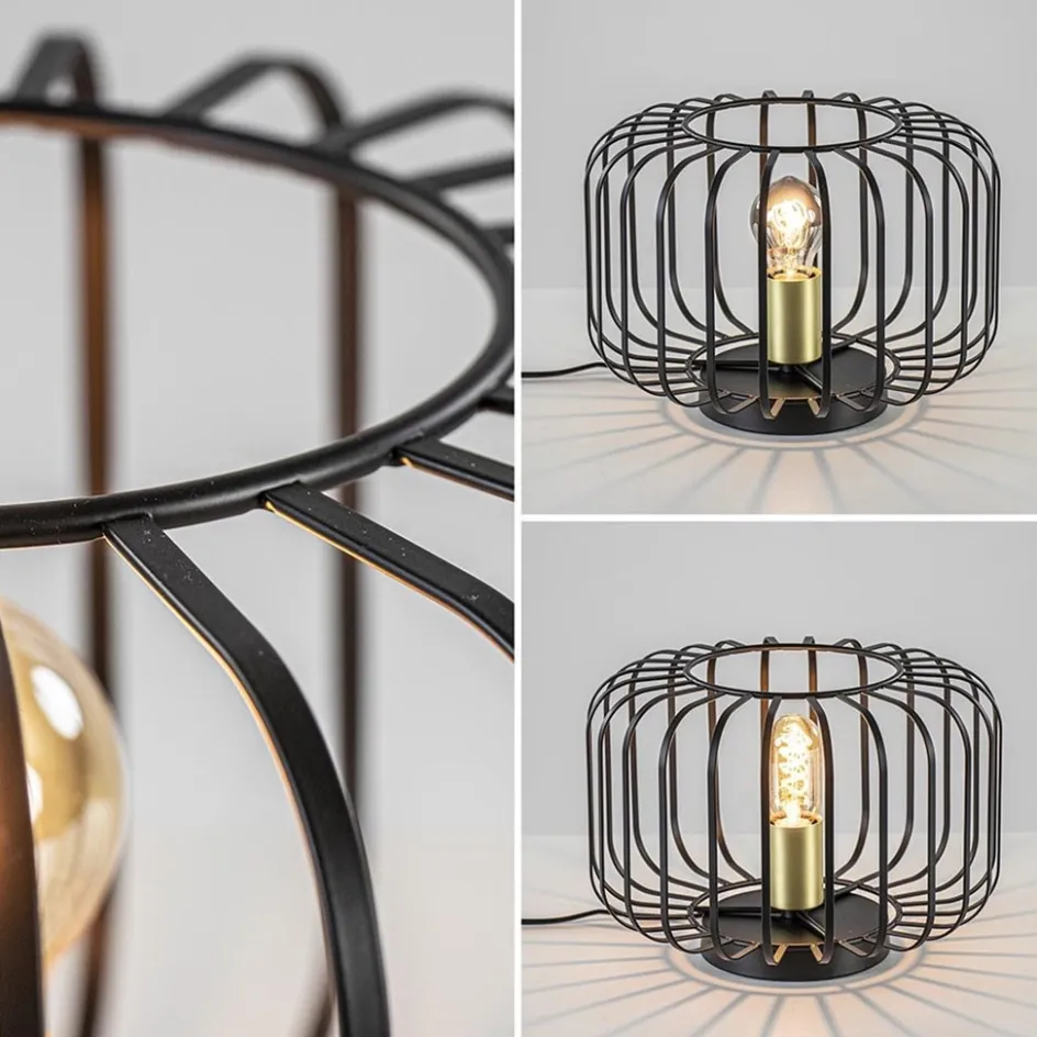 Moderne tafellamp zwart met brons>Straluma Best