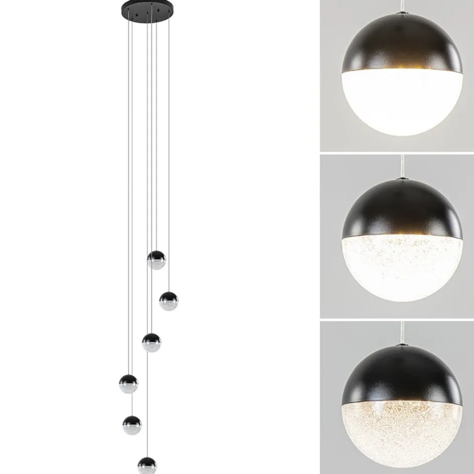 Moderne videlamp zwart met dimbaar LED 6-lichts>Straluma Online