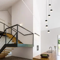 Moderne videlamp zwart met dimbaar LED 6-lichts><noscript><img width=