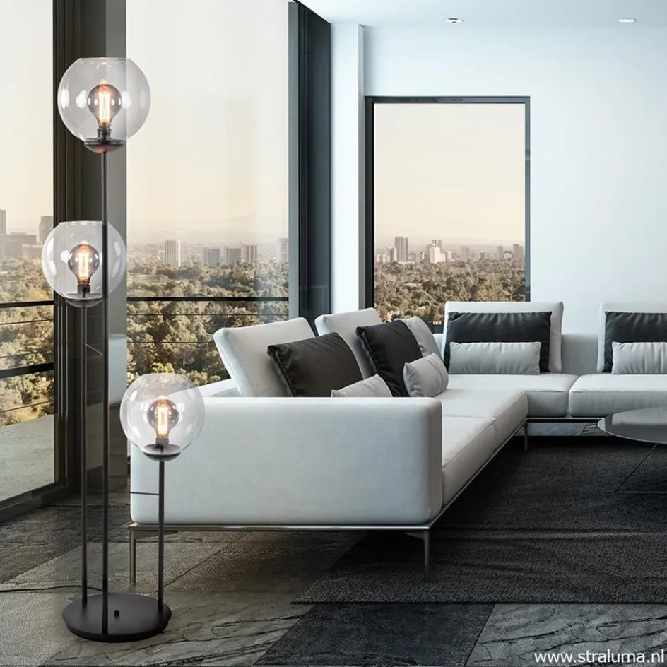 Moderne vloerlamp met glazen bollen>Straluma Online