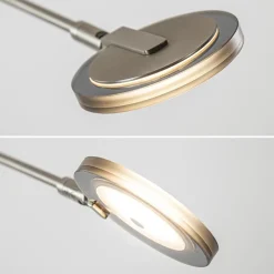 Moderne vloerlamp uplighter staal met smoke glas><noscript><img width=