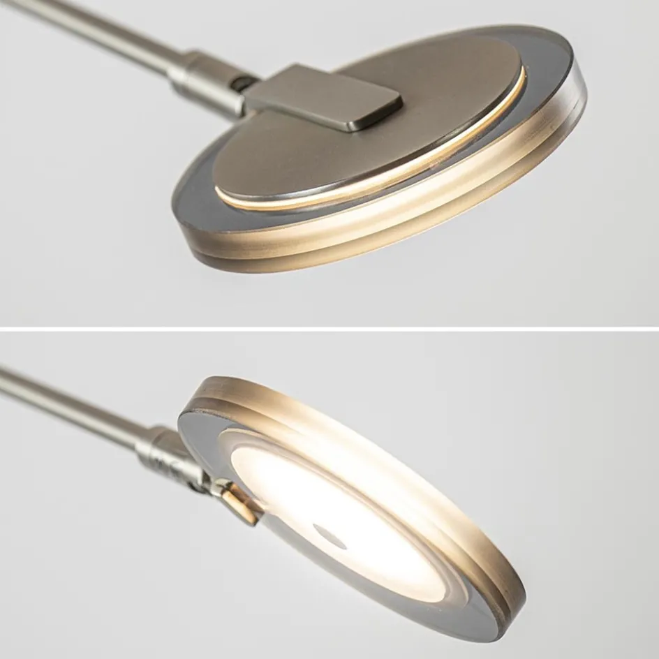 Moderne vloerlamp uplighter staal met smoke glas>Straluma Discount