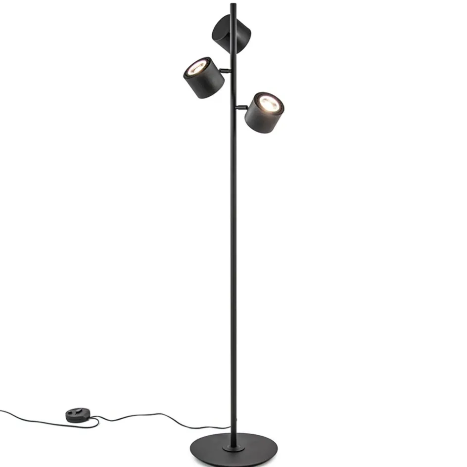 Moderne vloerlamp zwart met verstelbare LED spots>Straluma Hot