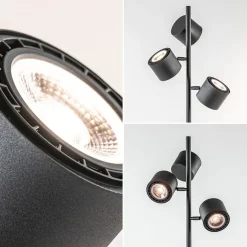 Moderne vloerlamp zwart met verstelbare LED spots><noscript><img width=