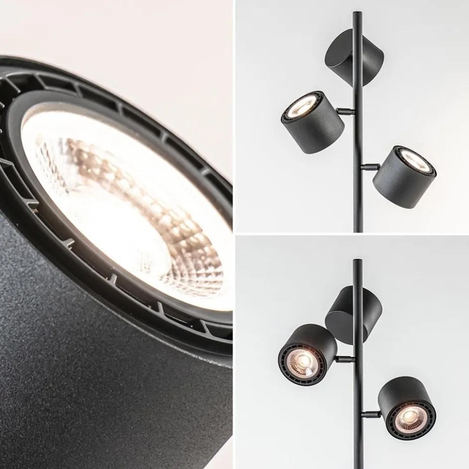 Moderne vloerlamp zwart met verstelbare LED spots>Straluma Hot
