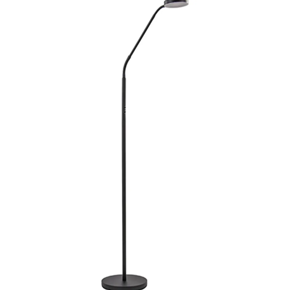 Moderne vloerlamp zwart met dimbaar LED>Straluma Sale
