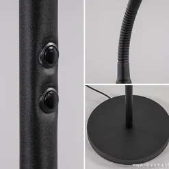 Moderne vloerlamp zwart met dimbaar LED><noscript><img width=