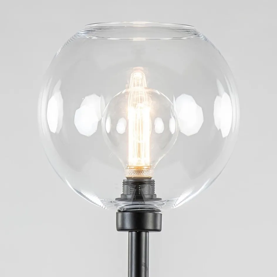 Moderne vloerlamp zwart met helder glazen kap>Straluma Clearance