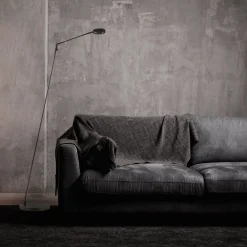 Moderne vloerlamp/leeslamp zwart LED dim-to-warm><noscript><img width=