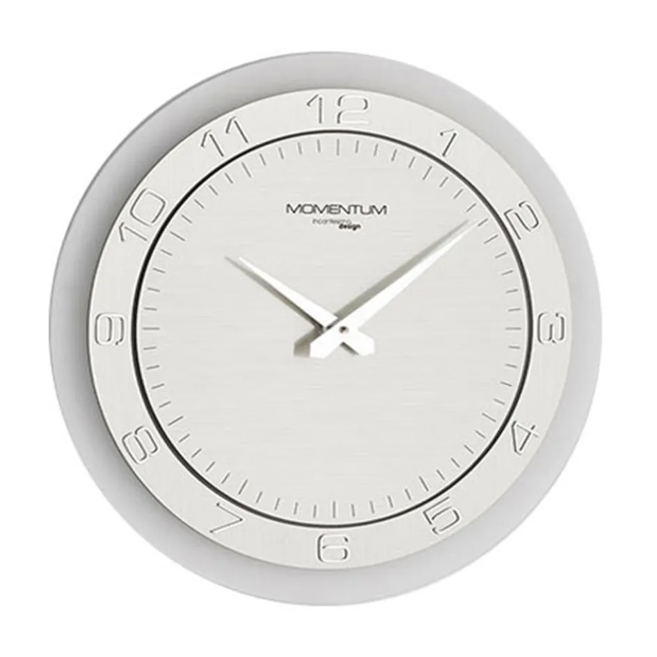 Moderne wandklok rond RVS keuken/kantoor>Straluma Clearance