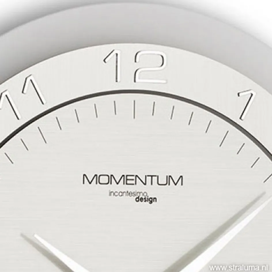 Moderne wandklok rond RVS keuken/kantoor>Straluma Clearance