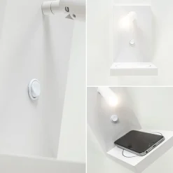 Moderne wandlamp wit inclusief LED en fast charger><noscript><img width=