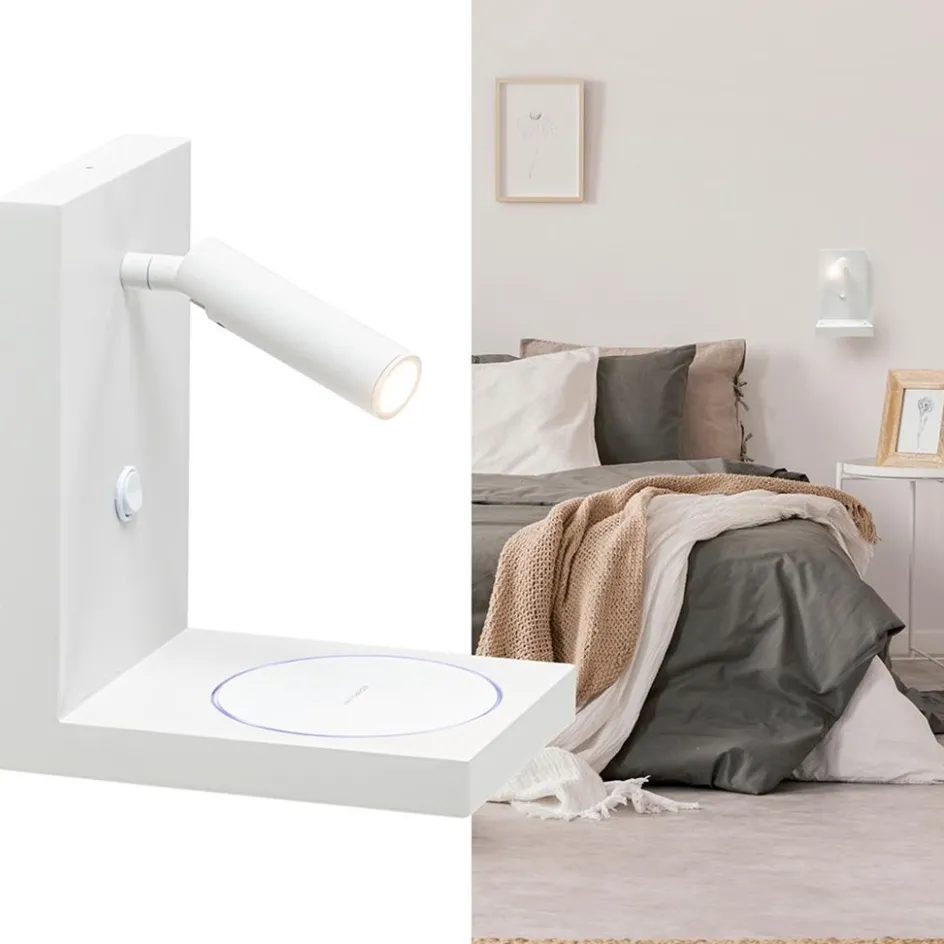 Moderne wandlamp wit inclusief LED en fast charger>Straluma Clearance