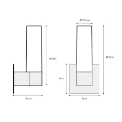 Moderne wandlamp zwart met opaal glas IP44><noscript><img width=