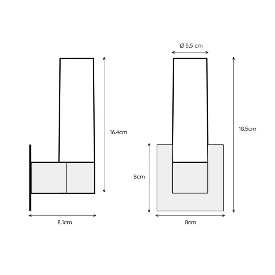 Moderne wandlamp zwart met opaal glas IP44>Straluma New