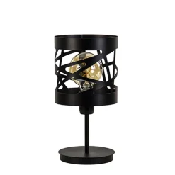 Moderne zwarte tafellamp rond metaal>Straluma Best