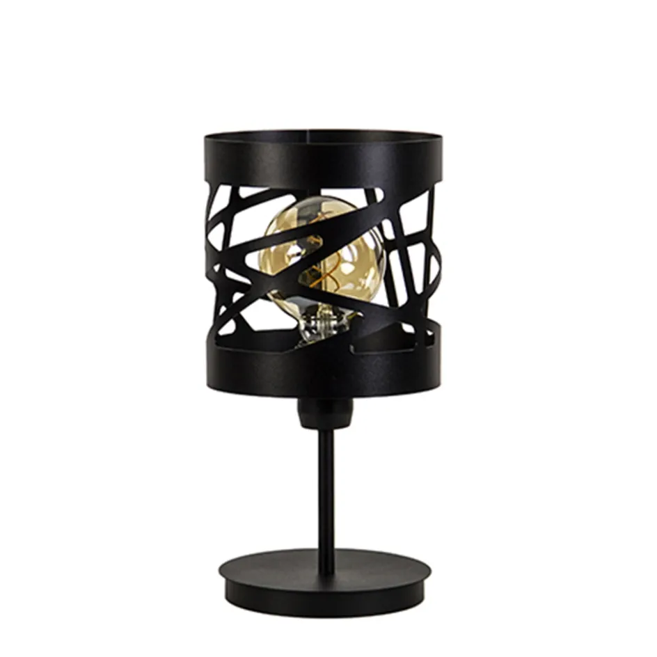 Moderne zwarte tafellamp rond metaal>Straluma Best