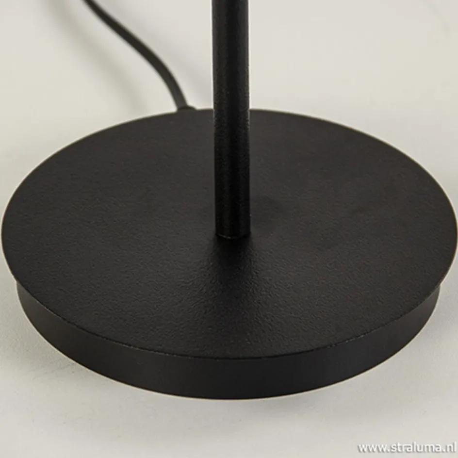 Moderne zwarte tafellamp rond metaal>Straluma Best