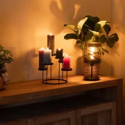 Moderne zwarte tafellamp rond metaal><noscript><img width=