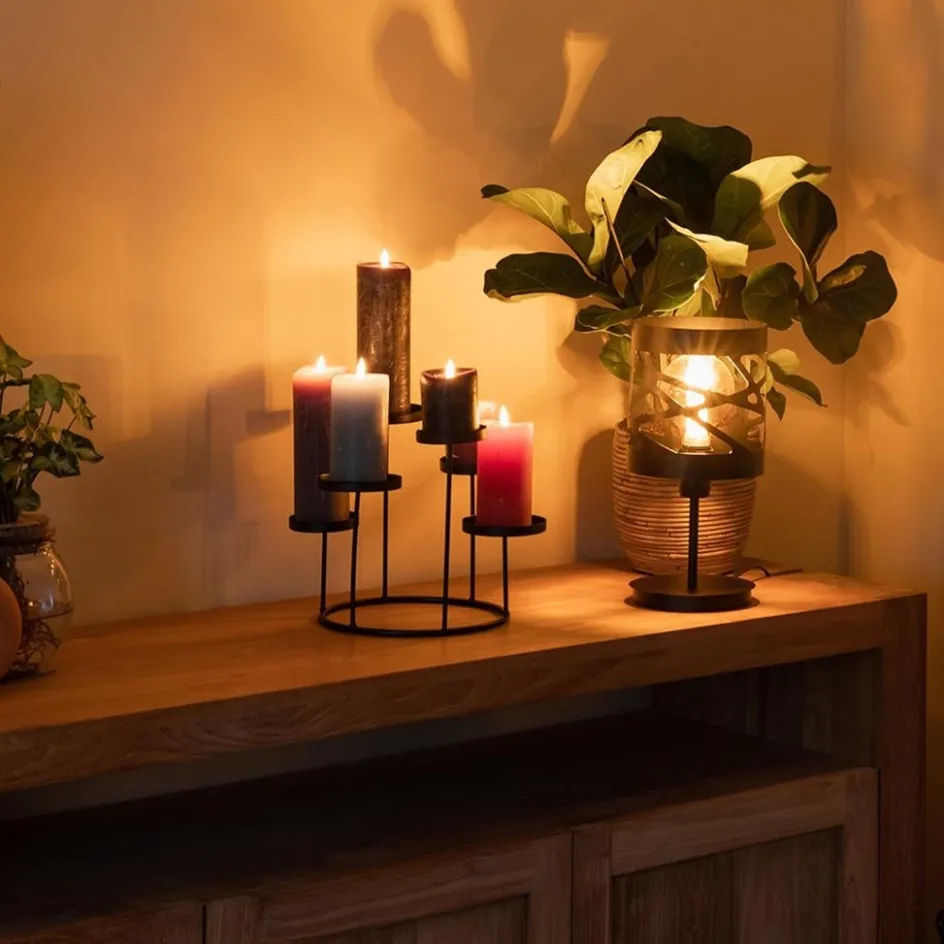 Moderne zwarte tafellamp rond metaal>Straluma Best