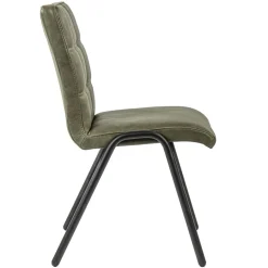 Olijf groene eettafelstoel leder met zwarte pootjes></noscript>Straluma Hot