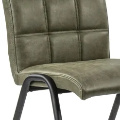 Olijf groene eettafelstoel leder met zwarte pootjes></noscript>Straluma Hot