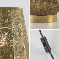 Oosterse tafellamp lantaarn metaal goud><noscript><img width=