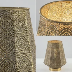 Oosterse tafellamp lantaarn metaal goud><noscript><img width=