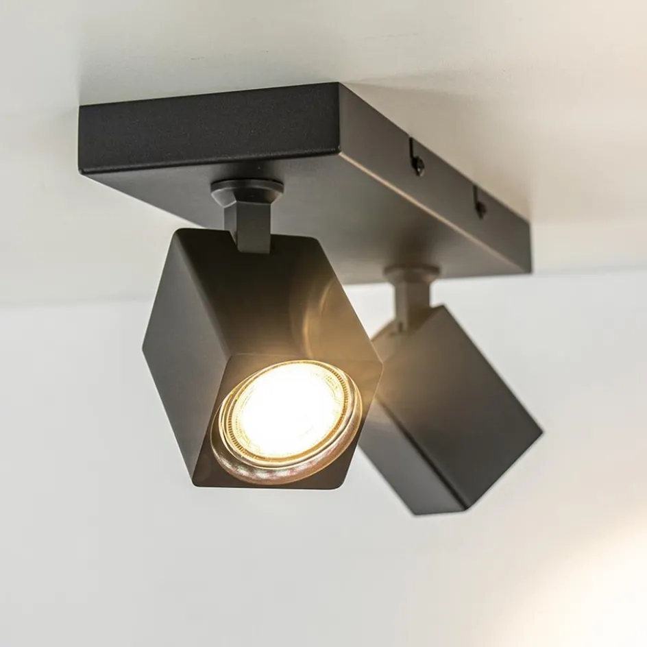 Opbouwspot 2-lichts balk zwart>Straluma Online