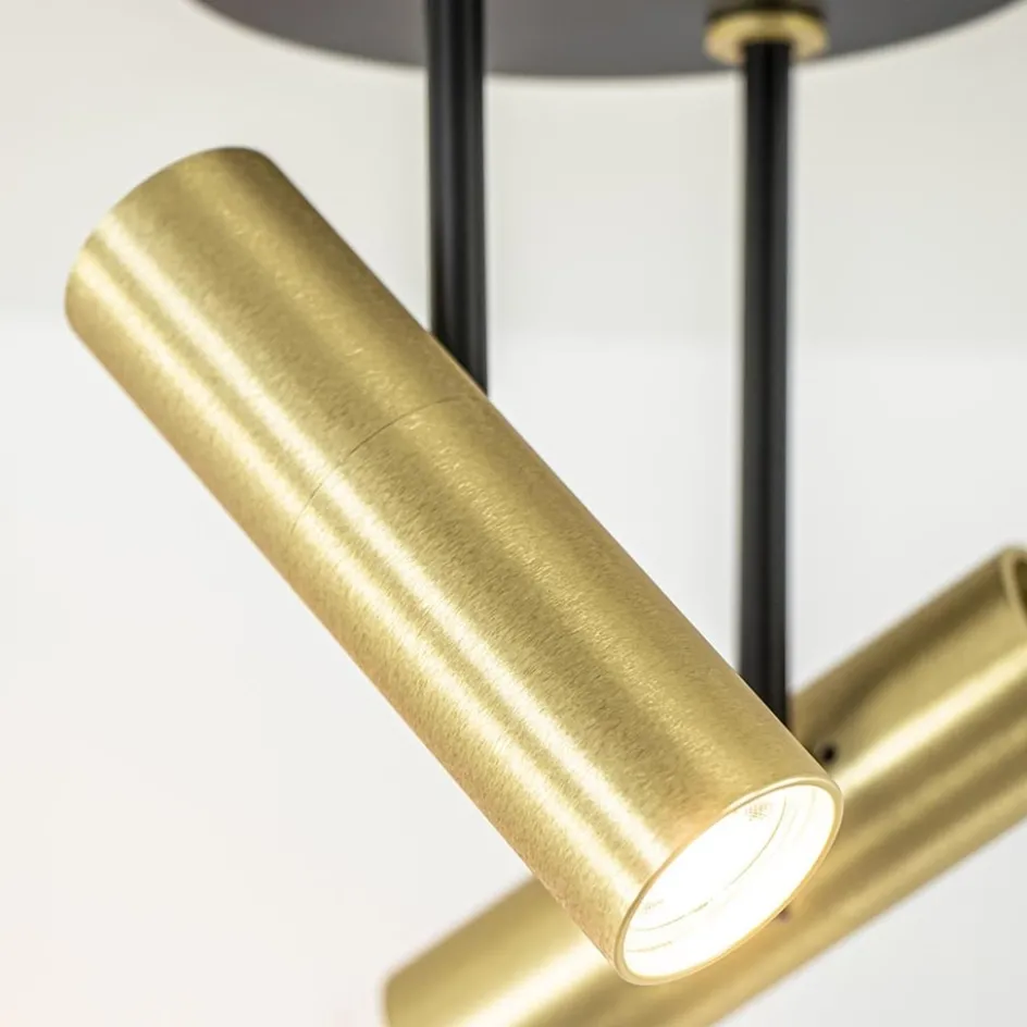 Opbouwspot 2-lichts rond zwart/brass verstelbaar>Straluma Sale