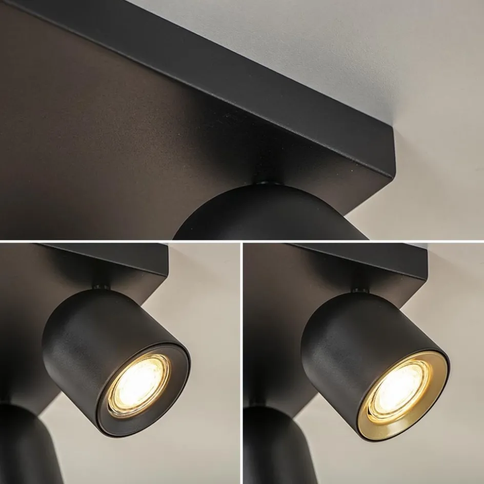 Opbouwspot 4-lichts vierkant zwart GU10>Straluma Online