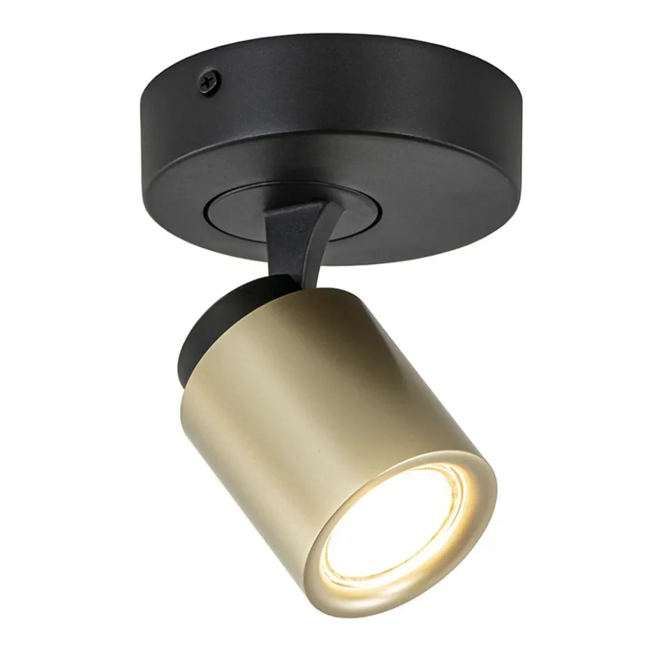 Opbouwspot 1-lichts zwart/goud GU10>Straluma Sale