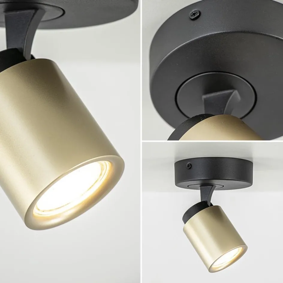 Opbouwspot 1-lichts zwart/goud GU10>Straluma Sale