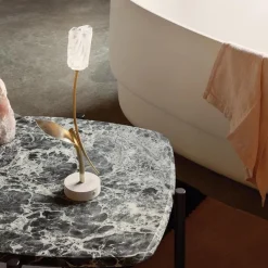 Oplaadbare LED tafellamp Tullip wit/goud><noscript><img width=