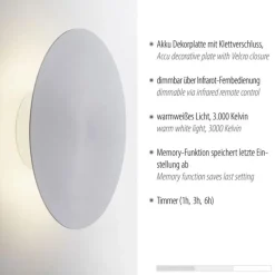 Oplaadbare LED wandlamp op accu aluminium><noscript><img width=