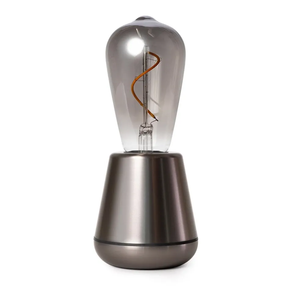 Oplaadbare tafellamp titanium met smoke lichtbron>Straluma Clearance