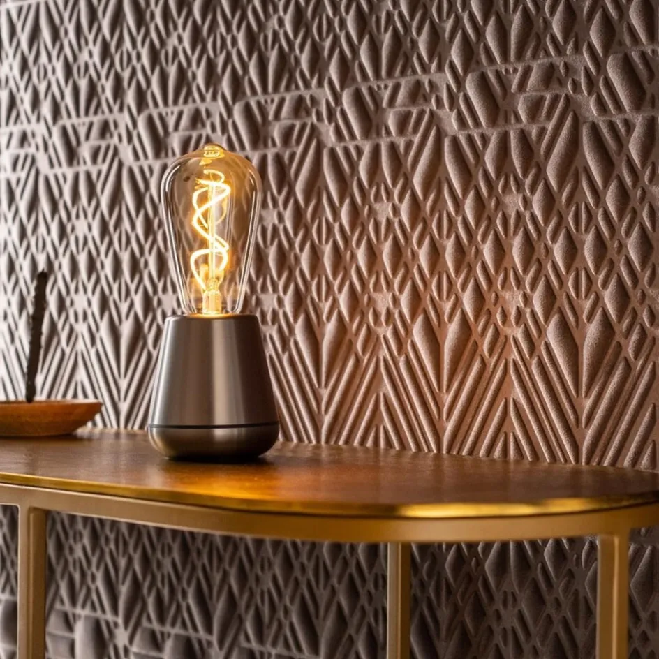 Oplaadbare tafellamp titanium met smoke lichtbron>Straluma Clearance