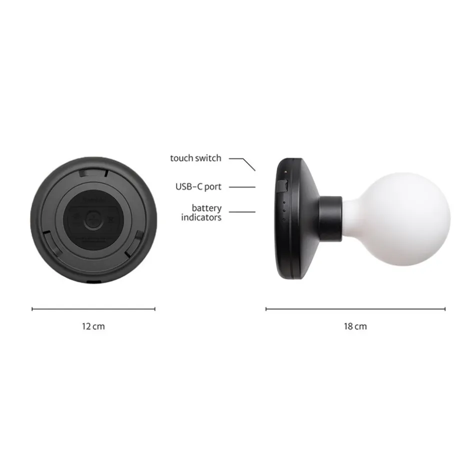 Oplaadbare wandlamp zwart incl frosted lichtbron>Straluma Hot