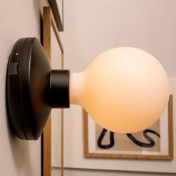 Oplaadbare wandlamp zwart incl frosted lichtbron><noscript><img width=