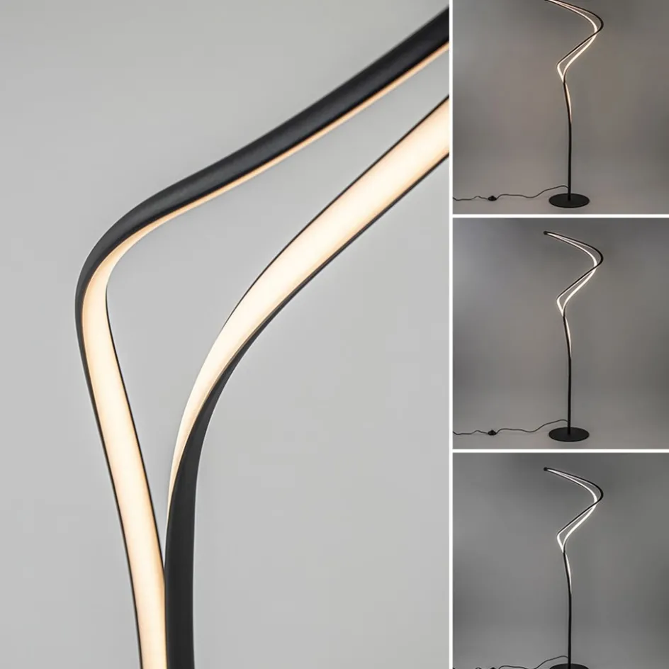 Organische vloerlamp zwart met dimbaar LED>Straluma Discount