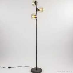 Oud zilveren vloerlamp met amber glas>Straluma Best