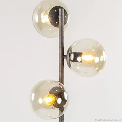 Oud zilveren vloerlamp met amber glas><noscript><img width=
