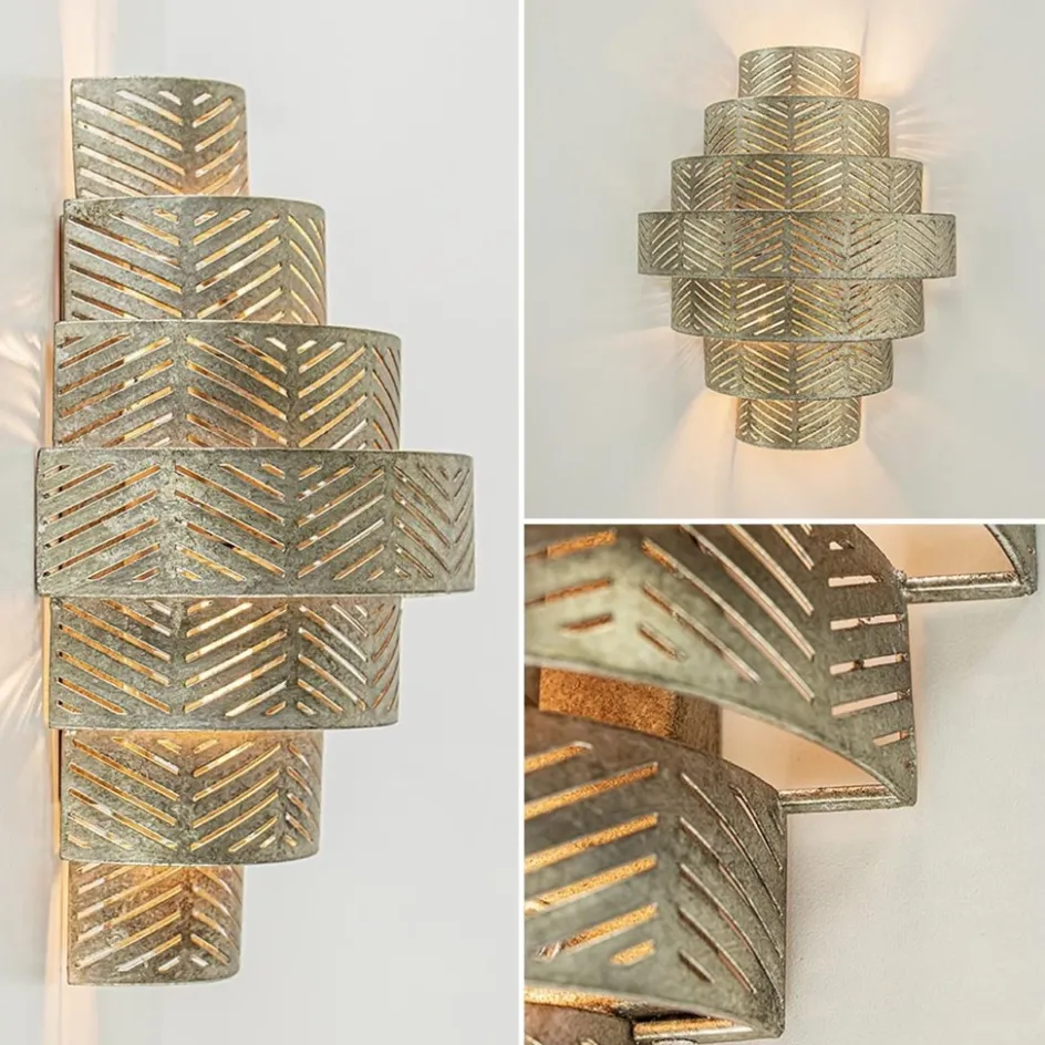 Oud zilveren wandlamp metaal excl snoer>Straluma Hot