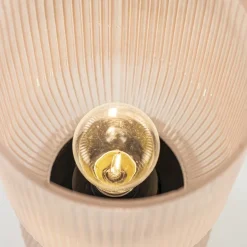 Oudroze glazen tafellamp Phoebe op batterijen van Light and living><noscript><img width=